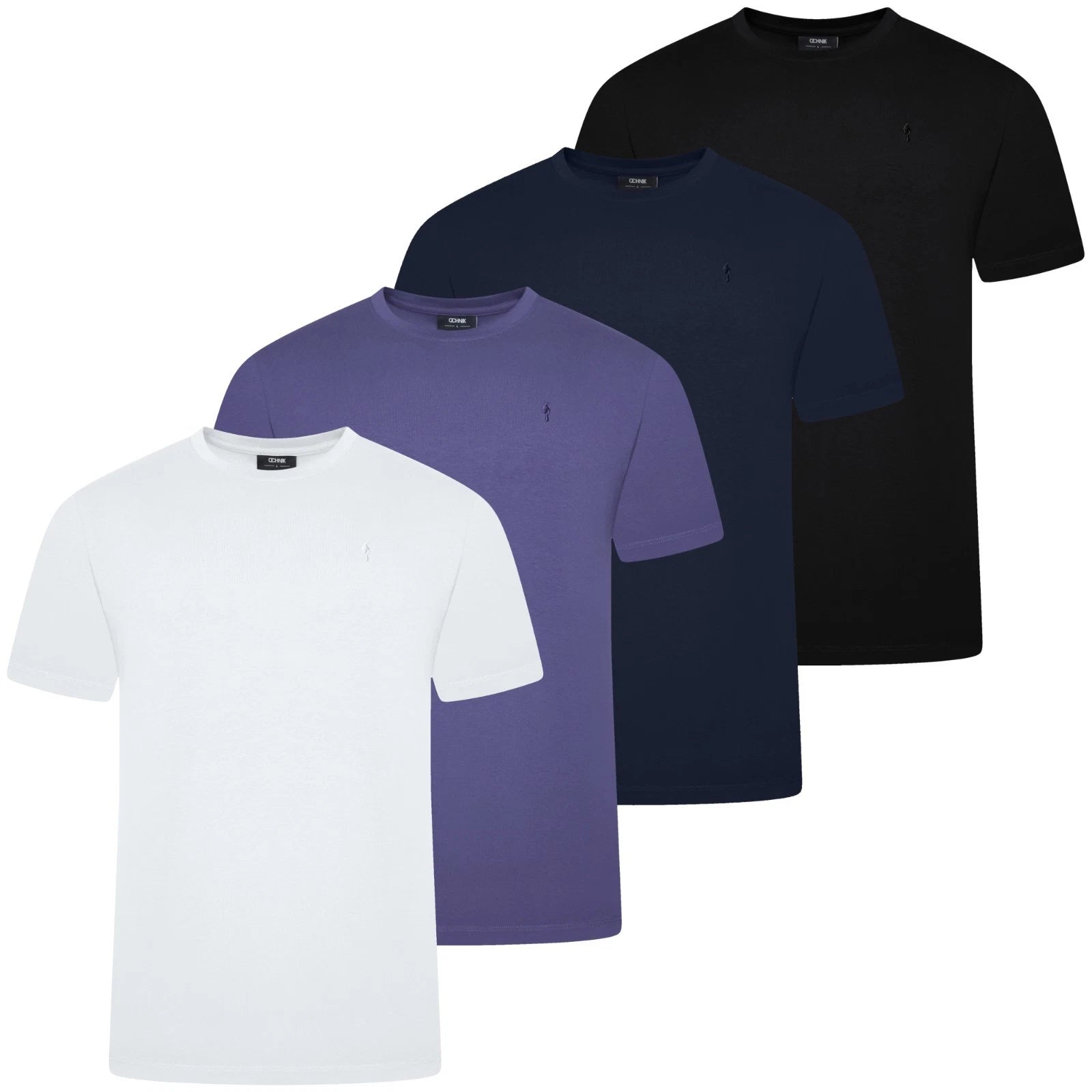 Mens Crew Neck Cotton Stretch T Shirts Short Sleeve Casual Embroidered Tee Top