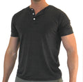 DRIVE Ryan Gosling Vintage Style HENLEY Charcoal T Shirt by Magnoli Clothiers