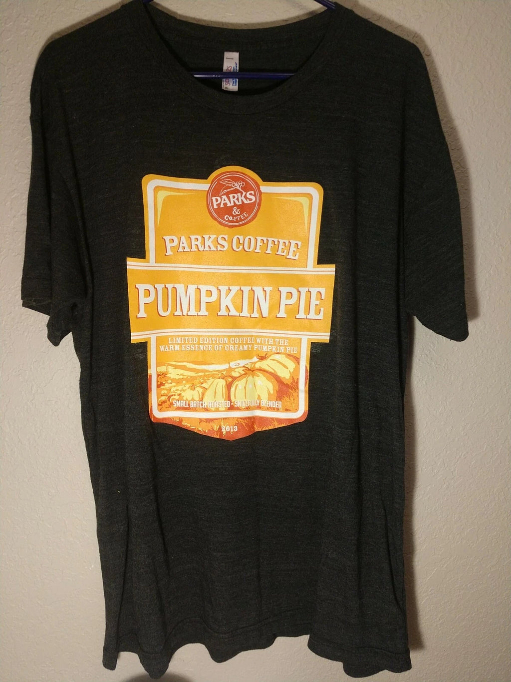 Parks & Co.ffee Pumpkin Pie Shirt XL Texas Coffee