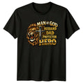 Man Of God Husband Dad Mens T-Shirt Christian Dad Fathers Day Gift For Him