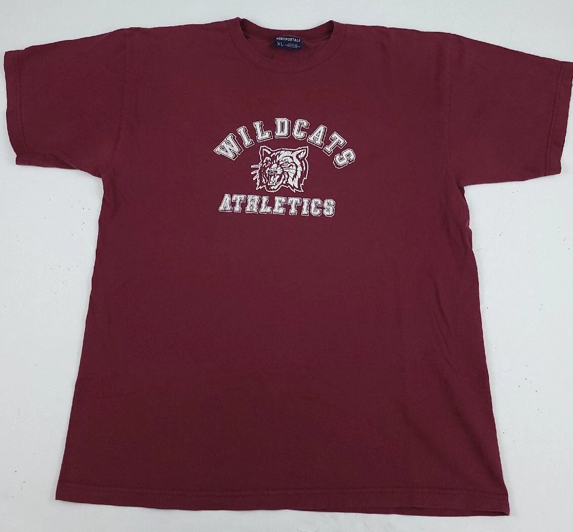 Vintage Y2K Aéropostale Wildcats Athletics Print T Shirt Vtg 2000s Sport Aero