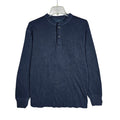 LL Bean River Driver Henley Shirt Men Medium Long Sleeve Traditional Fit Blue