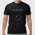 Jesus Loves You Shirt Minimalist Christian Faith Smiley Tee Unisex 100% Cotton