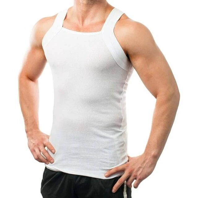 Different Touch Men's G-unit Tank Tops Square Cut Muscle Rib A-Shirts