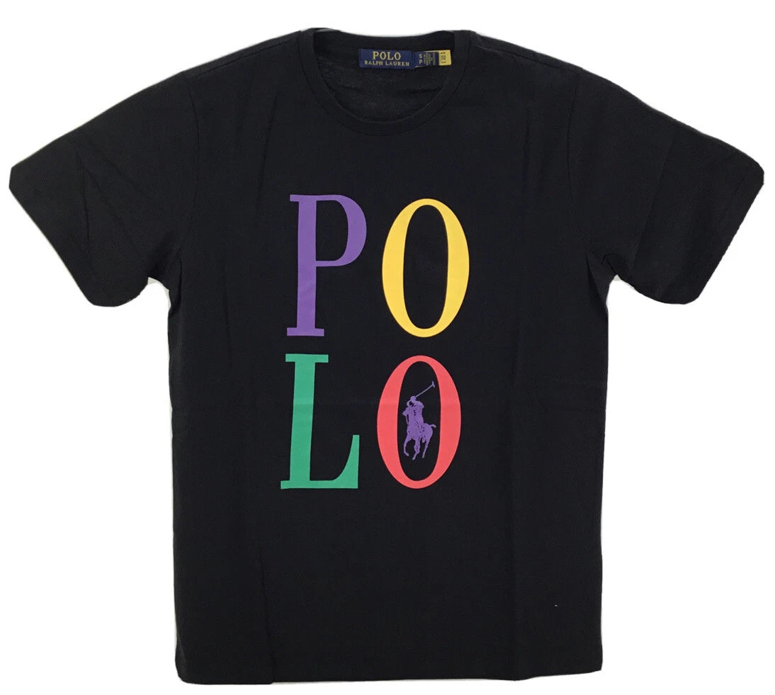 Polo Ralph Lauren Custom Fit Crew Neck Short Sleeve Logo T-Shirt, Black, Medium