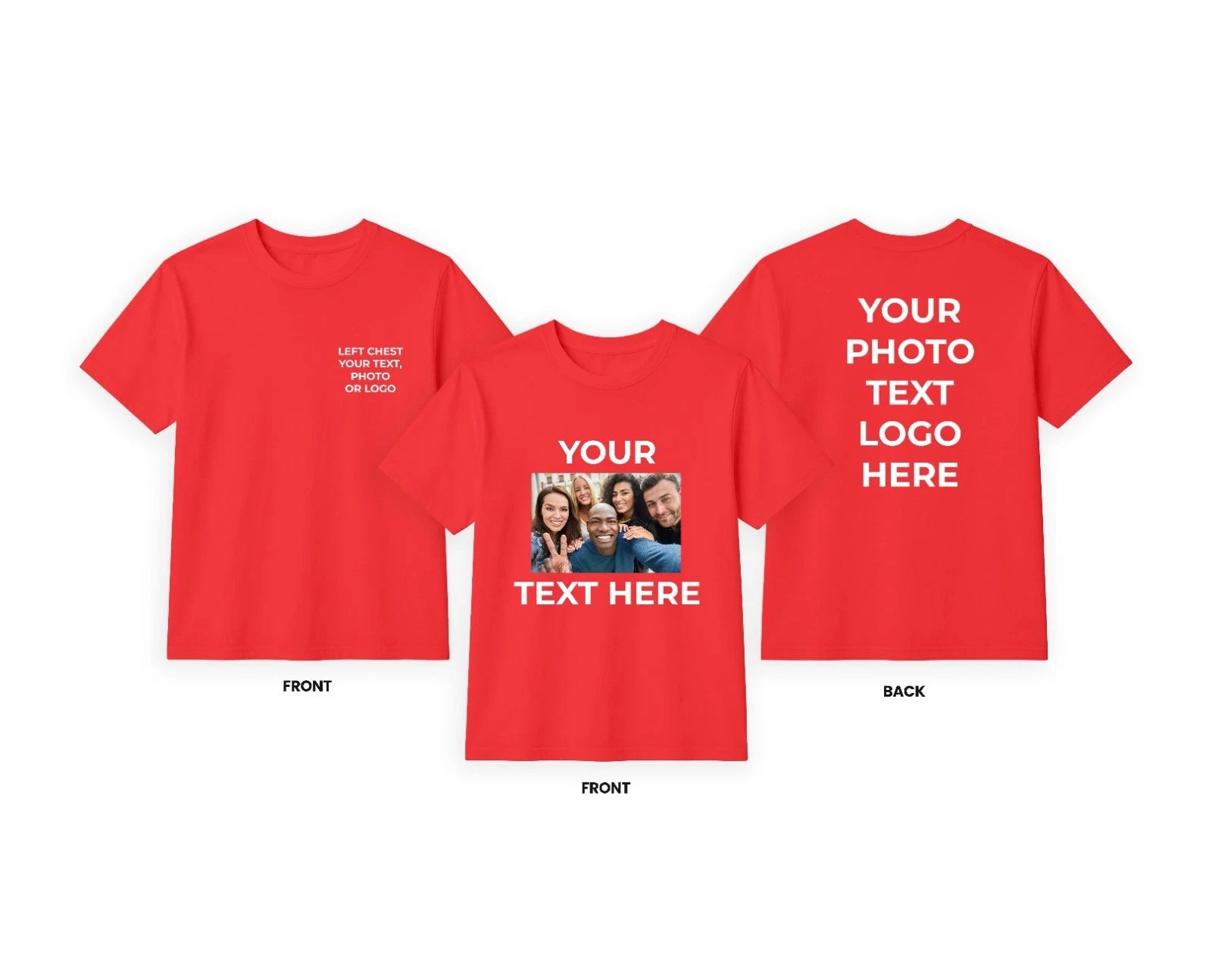 Personalised Custom Printed T Shirts Your Text Photo Logo Stag Do Hen Party Top