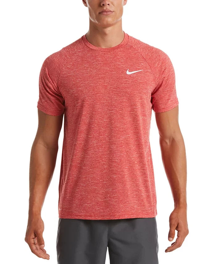NWT NIKE MEN'S HYDROGUARD Swim T-Shirt 40+ SPF Heather Red