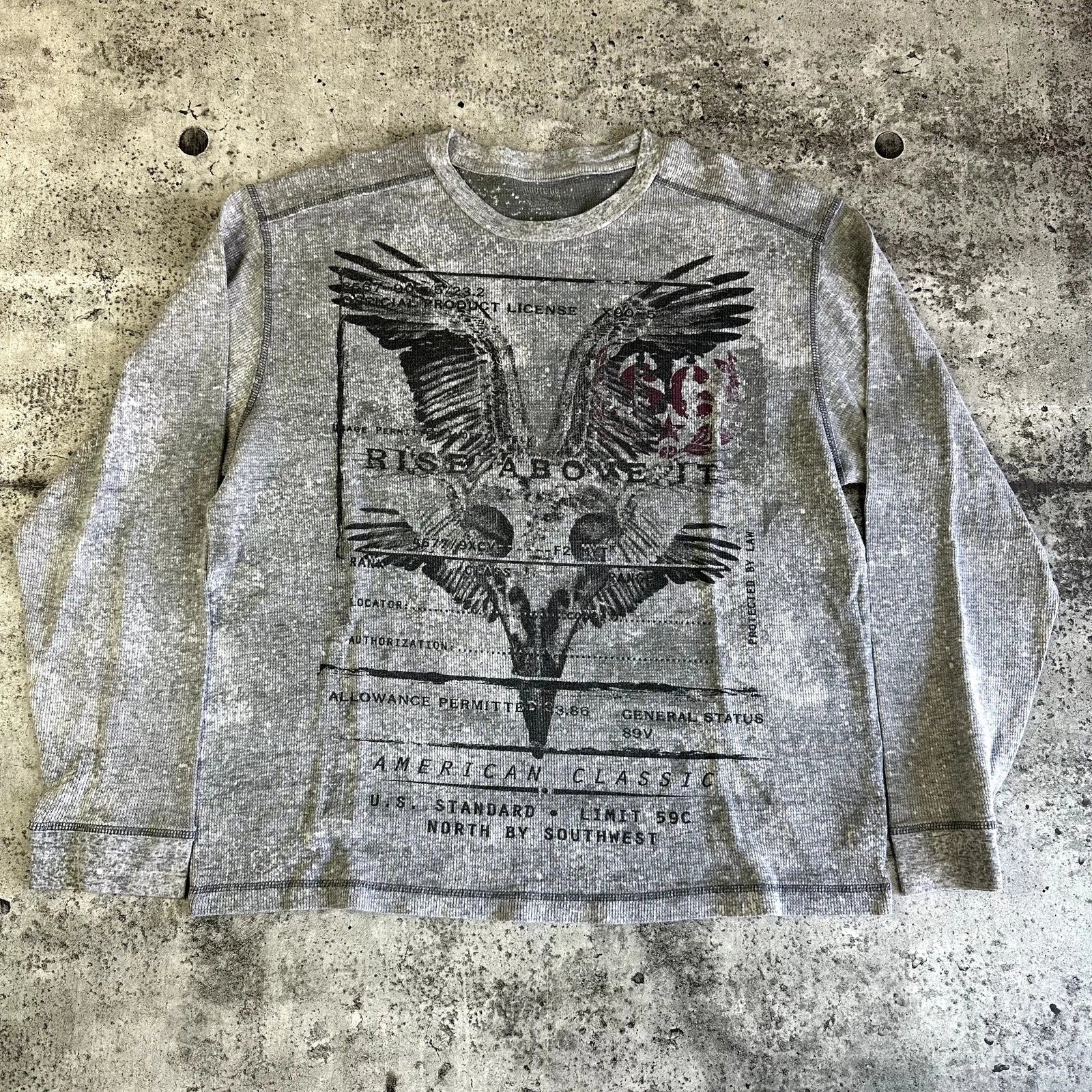 Y2K Thermal Skulls & Wings Route 66 Size XL