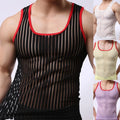 Men's Tank Tops Sports T-Shirt Thin Style Vest Mesh Vest See-Through Sheer Vest