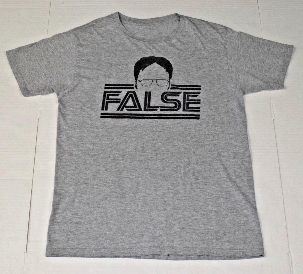 VTG T-Shirt The Office Size M Y2K Gray Dwight Schrute False Catchphrase Graphic