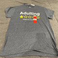 DOM RATE ADULT NAVY BLUE Short Sleeve Crew Neck T-Shirt Sz S 34/36*