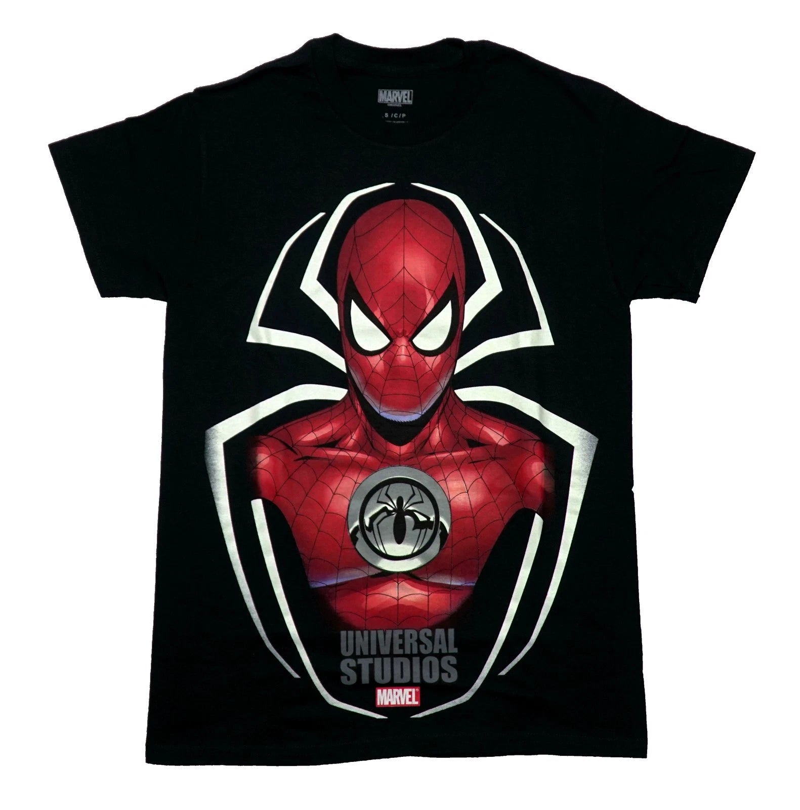 Spider-Man New Adult T-Shirt - Giant Universal Studios Medallion Image