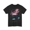 Anime Black Cat Kawaii Eyes Graphic Tee Chibi Neko Streetwear Shirt Gift Girls