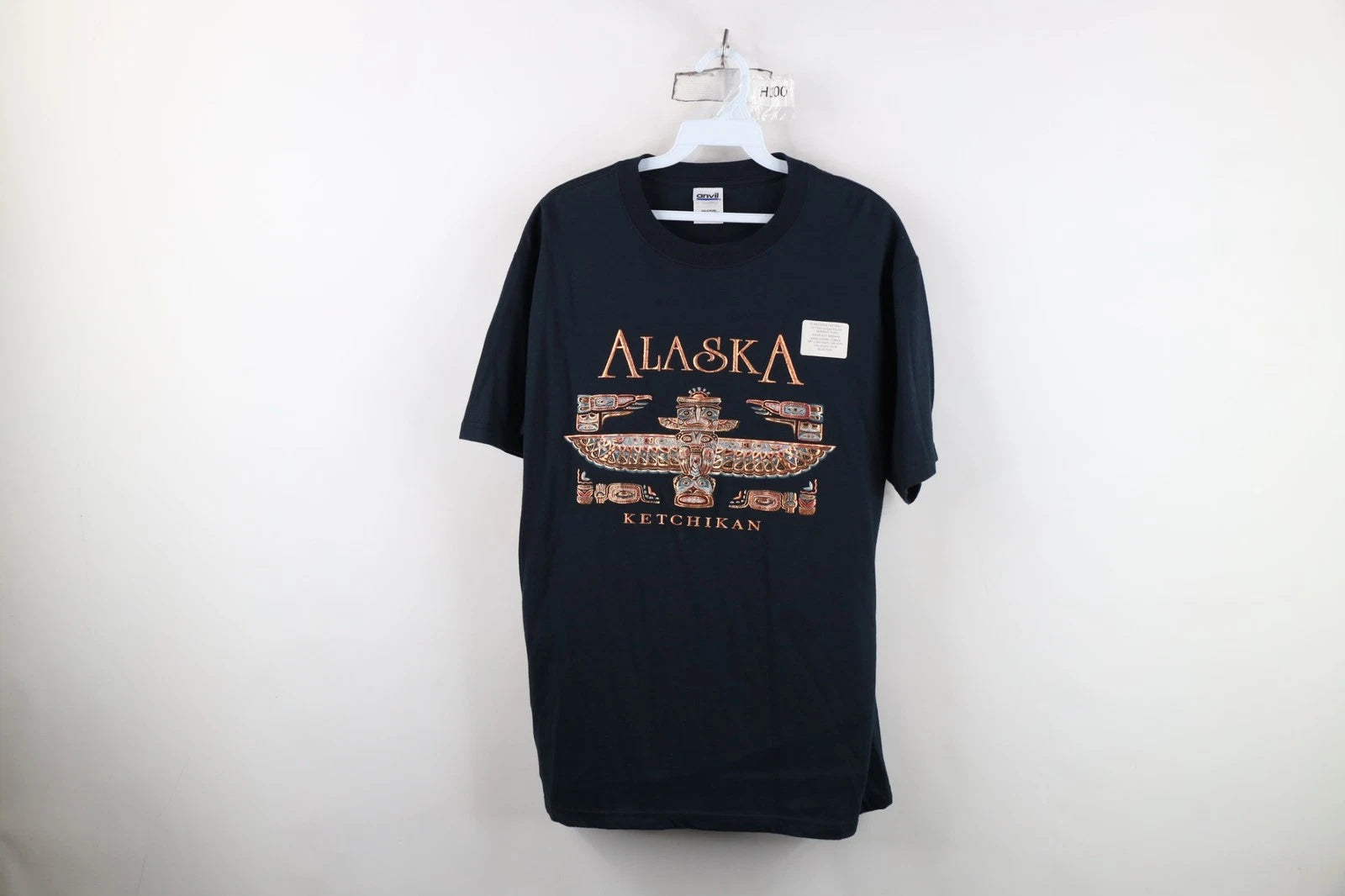 Deadstock Vintage Y2K Streetwear Mens Medium Spell Out Alaska Ketchikan T-Shirt