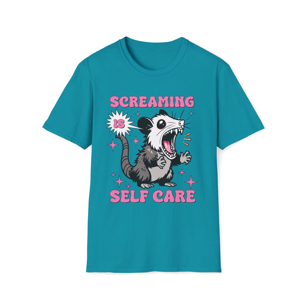 Screaming Is Self Care T-Shirt Funny Quote Graphic Tee