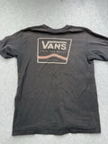 Y2K VANS Men's Black Graphic Logo Cotton Short Sleeve T-Shirt M Skater Grunge
