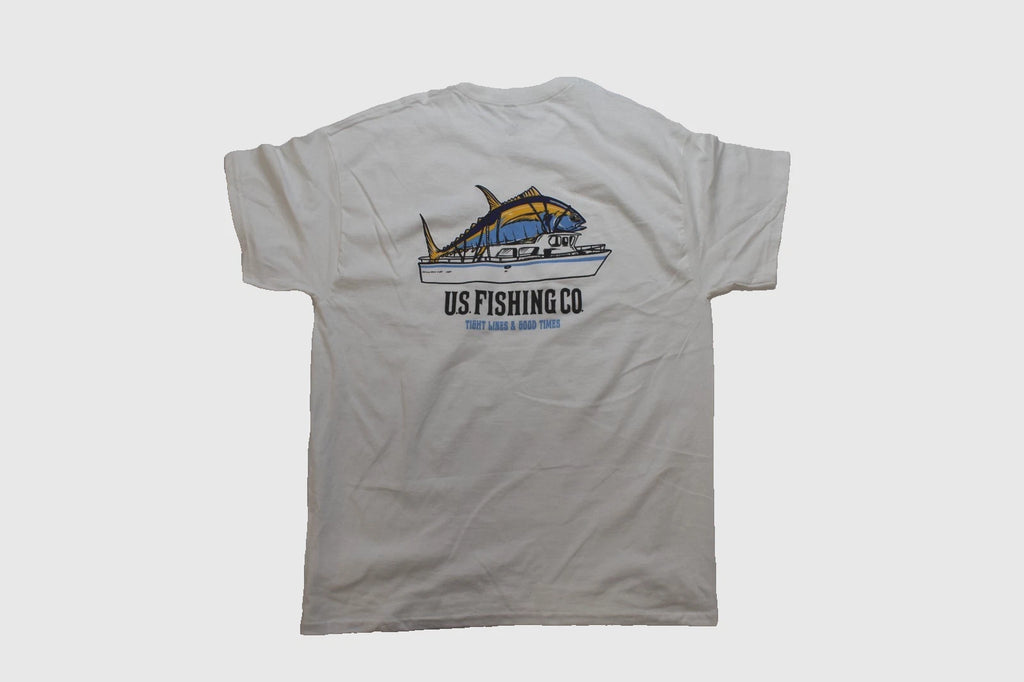 U.S. Fishing Co. Mens Tight Lines And Good Times White Shirt New S-3XL