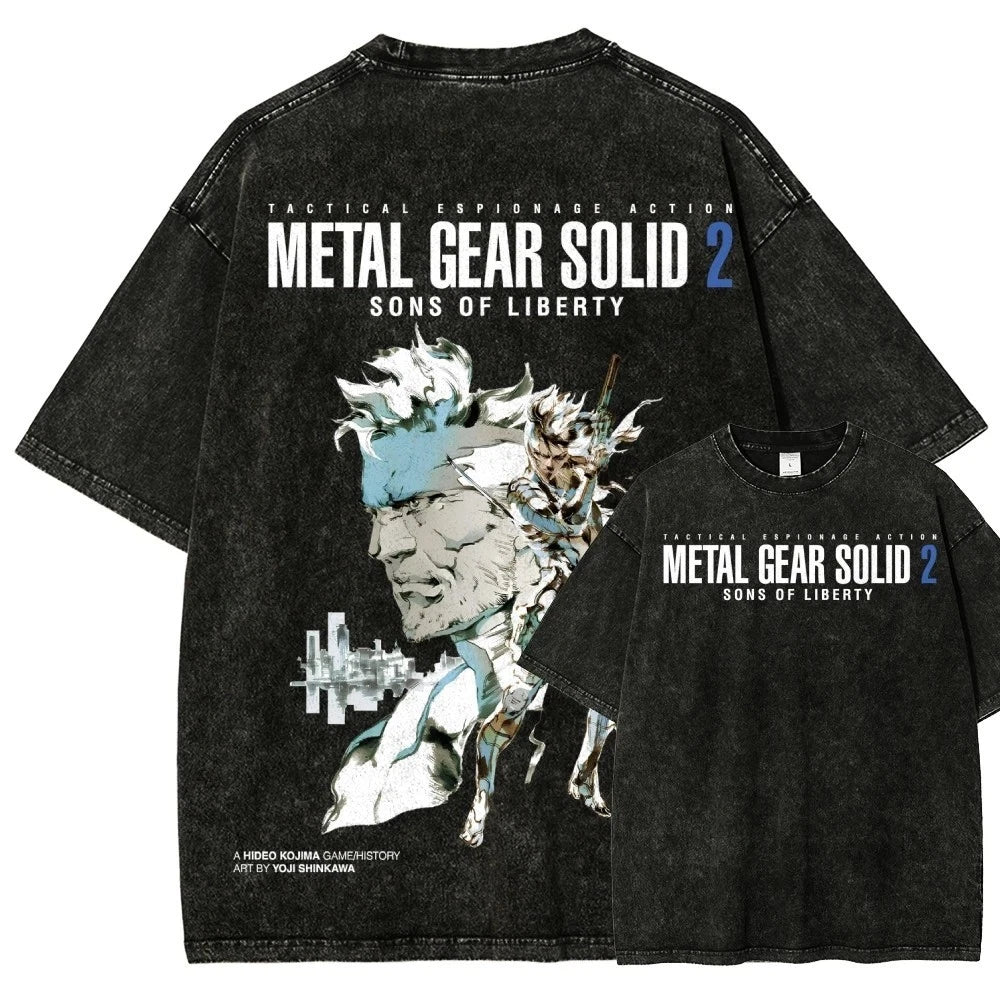 Metal Gear Solid T-Shirt Graphic Print GAME Tee Unisex Cotton T-Shirts