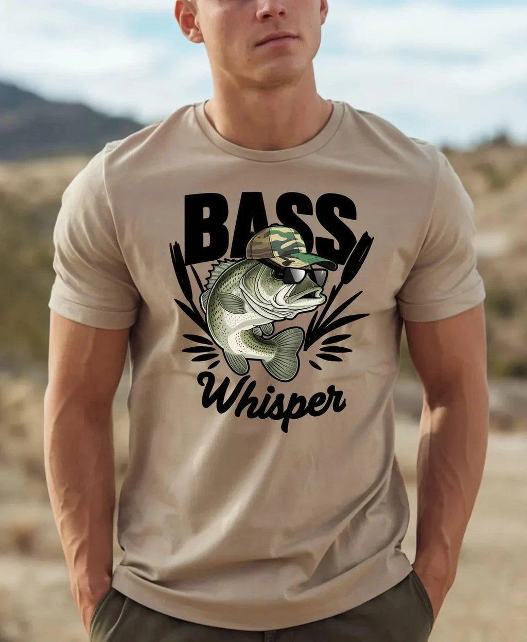 Bass Whisperer Shirt Funny Fishing Gift for Men Cool Large Mouth Bass Hunter Tee