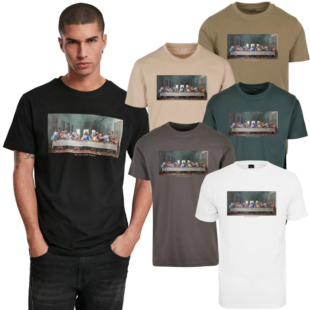 Mister Tee Can't Hang With Us Tee T-Shirt Last Supper Jesus Disciple Da Vinci Men's