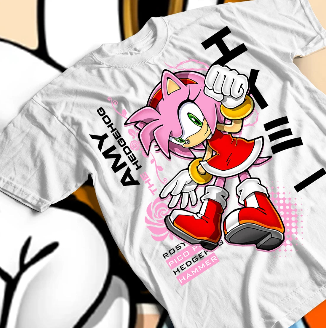 AmY The Hedgehog T-Shirt Heroes Tee Sonic Heroes Vintage Gift Shirt All Size