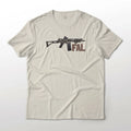 FAL Battle Rifle Para Carbine, Brushstroke Camouflage Gun Art Graphic T-Shirt