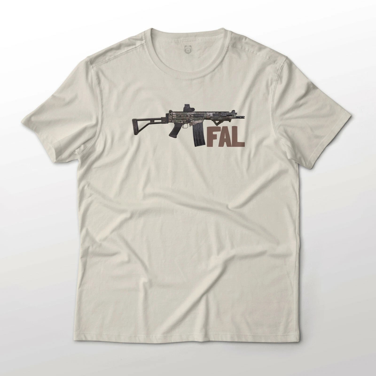 FAL Battle Rifle Para Carbine, Brushstroke Camouflage Gun Art Graphic T-Shirt
