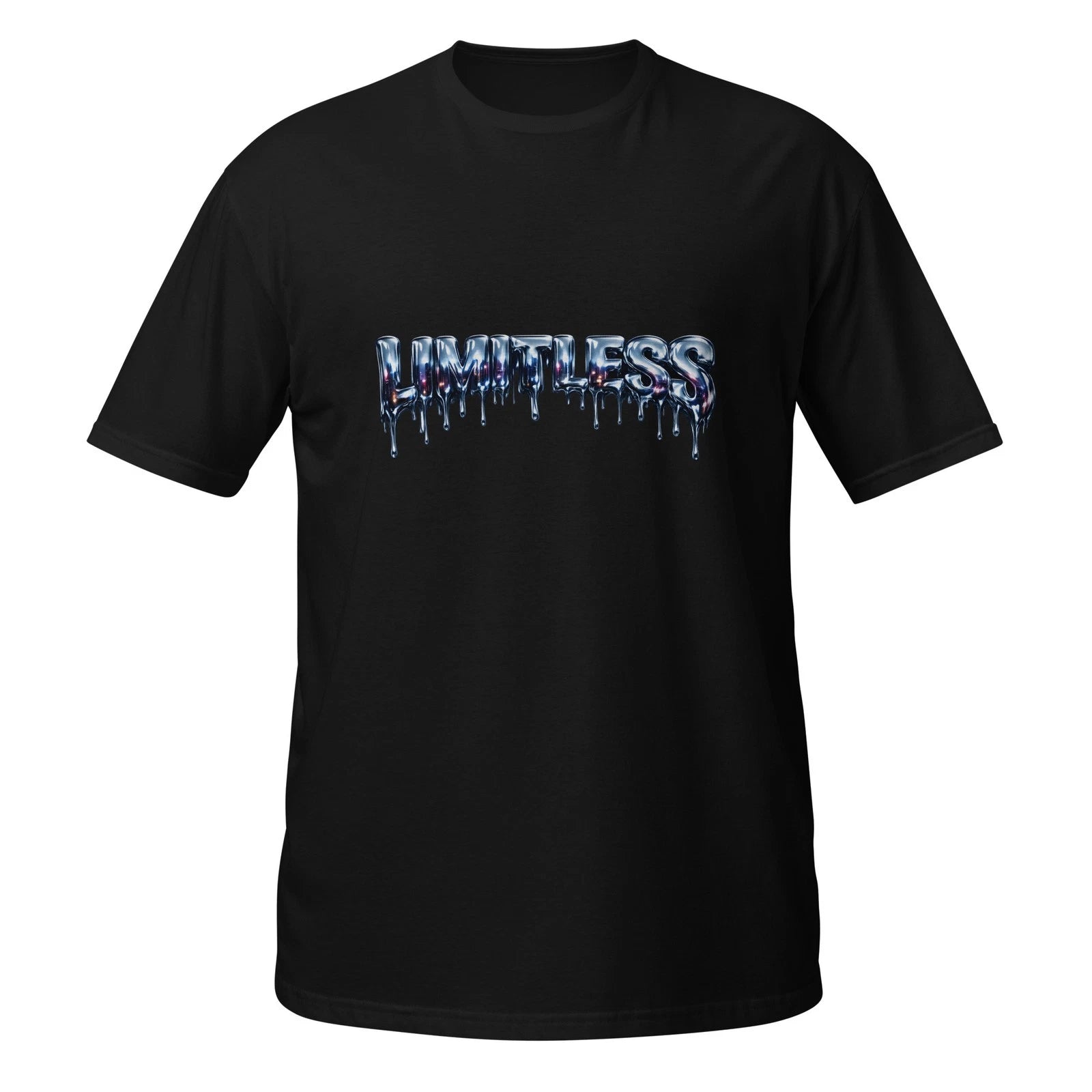 Limitless Chrome Liquid Metal Y2K Streetwear Graphic T Shirt Futuristic