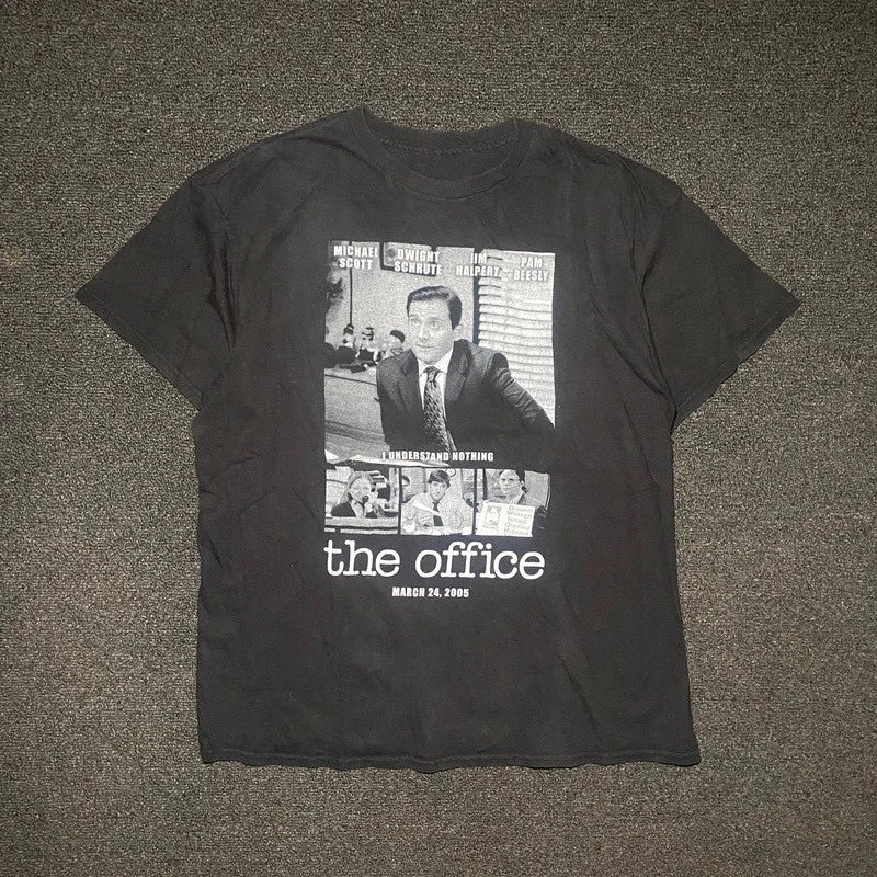 the office tv show Jim,pam,dwight,michael graphic shirt size medium