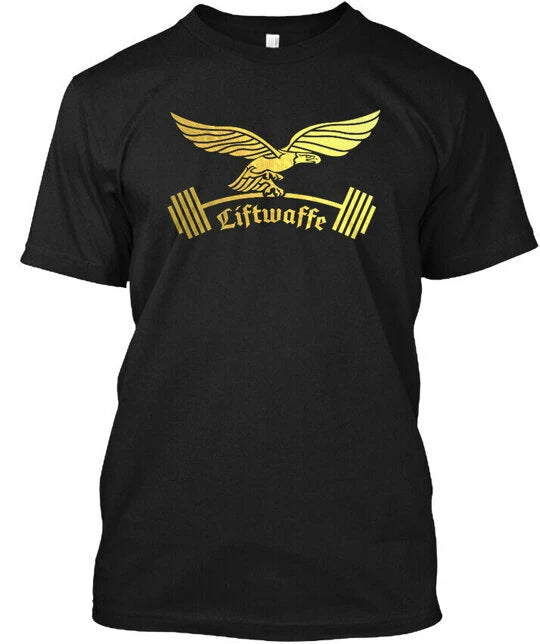 Liftwaffe Gold T-Shirt Made in the USA Size S to 5XL