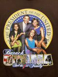 Vintage Y2K Barack Obama Family Shirt Size XL Brown POTUS