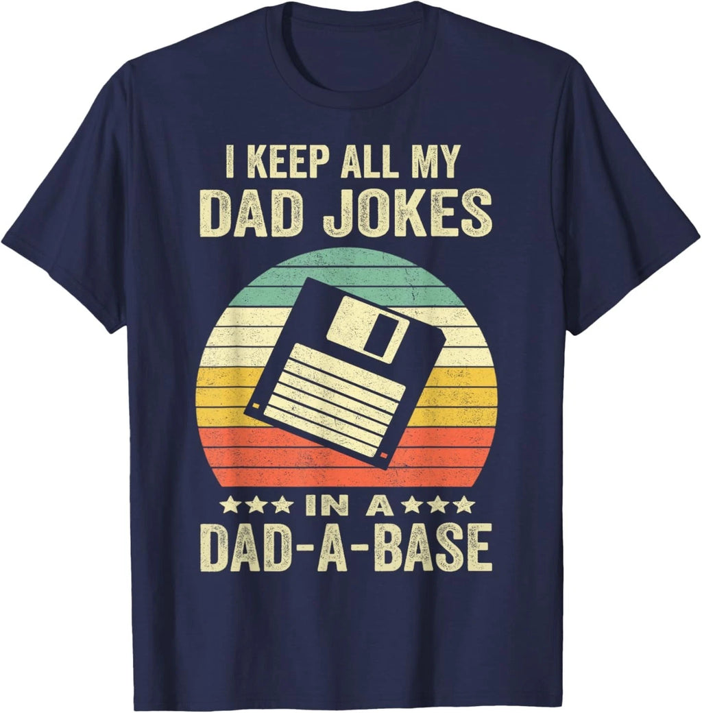 Mens Funny dad Jokes in dad-a-Base Vintage for Father's Day T-Shirt