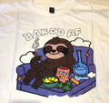 Cannabox T-Shirt - Baked AF - Sloth - White - Large