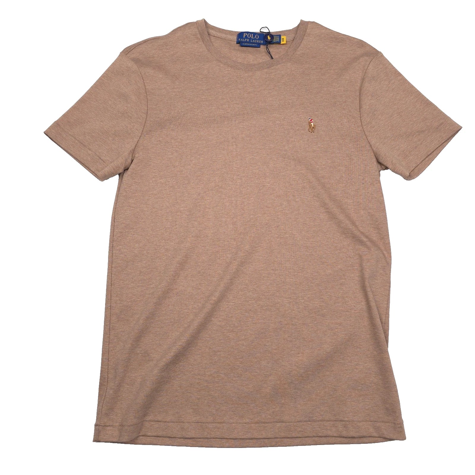 Polo Ralph Lauren Soft Cotton T-Shirt Mens 2XL Custom Slim Beige Cloud Heather