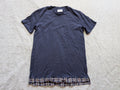 FxH Shirt Mens XL Navy Blue Plaid Hem Longline Streetwear Made USA Cotton Tee