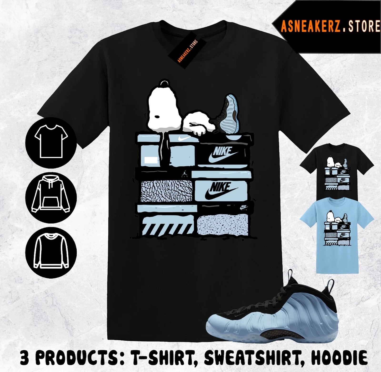 Shirt Match Foamposite One Psychic Blue Sneaker Matching Tee Sneakerhead S Dog
