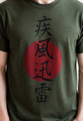 Japanese Kanji T Shirt Lightning Zen Martial Arts Boxing Graphic Unisex Tee Mens