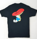 Smurfs T Shirt Black Size med Yawn Sleepy Lazy