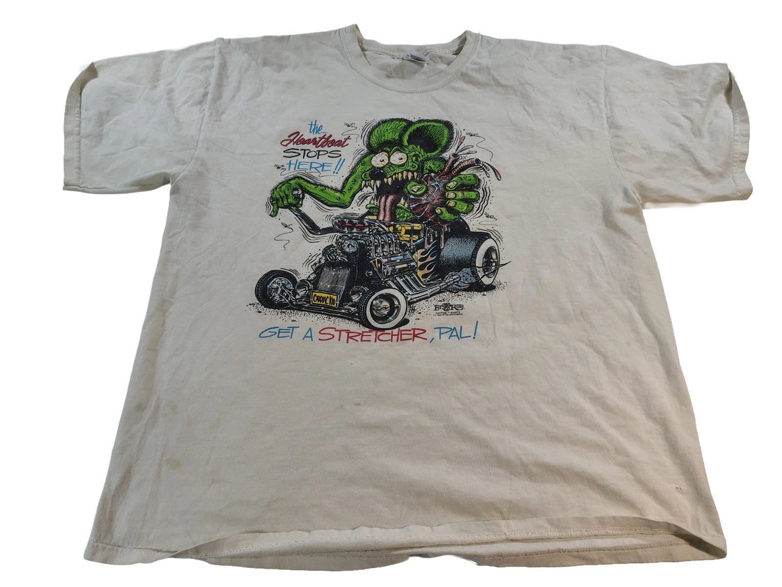 Men's Vintage XL White Short Sleeve Classic Hot Rod Graphic T-Shirt