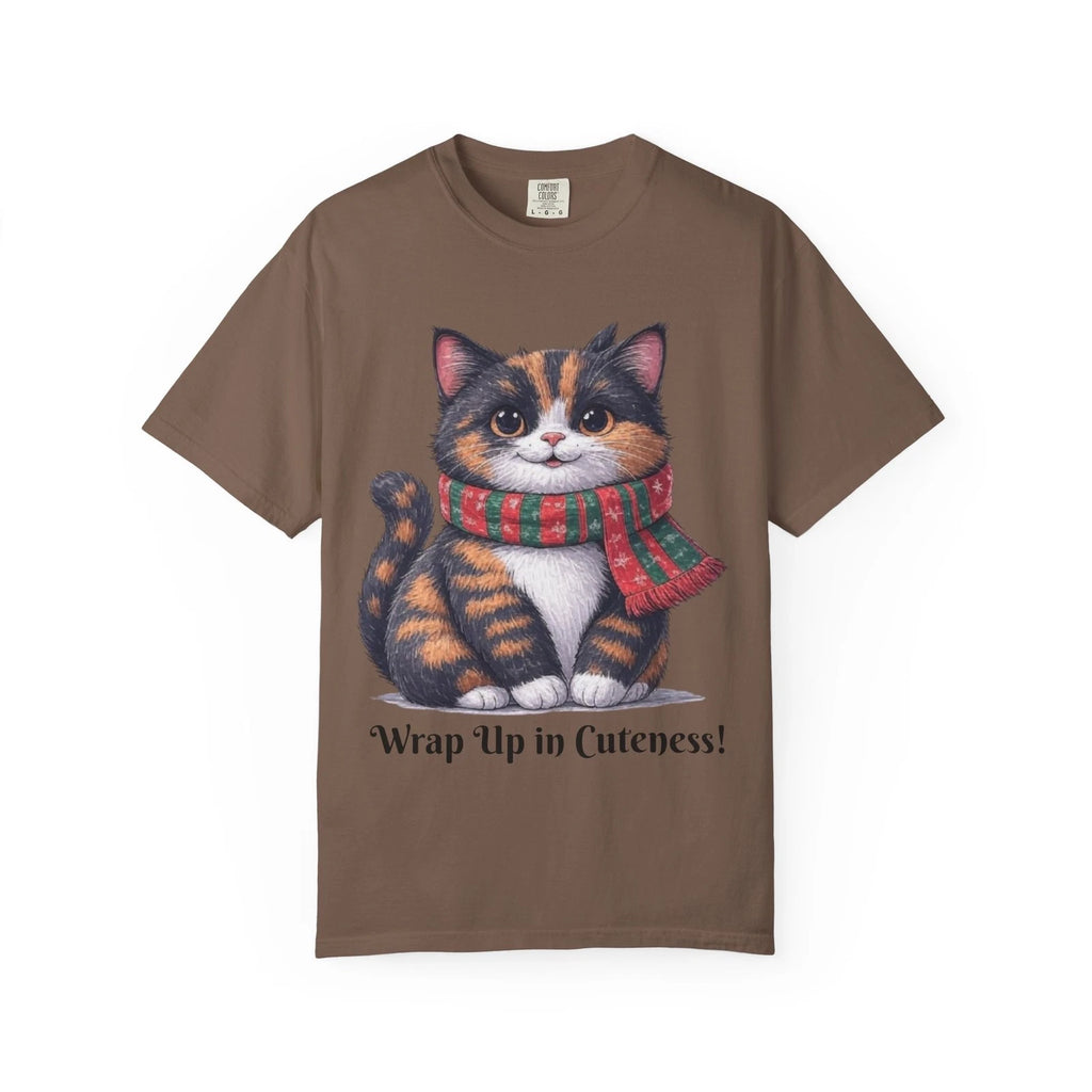 Wrap Up in Cuteness Cute Cat T-Shirt, Animal Lover Gift, Cozy Shirt