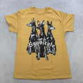 3Forty Inc Syndicate T Shirt Mens Medium Yellow Doberman Graphic Streetwear Tee