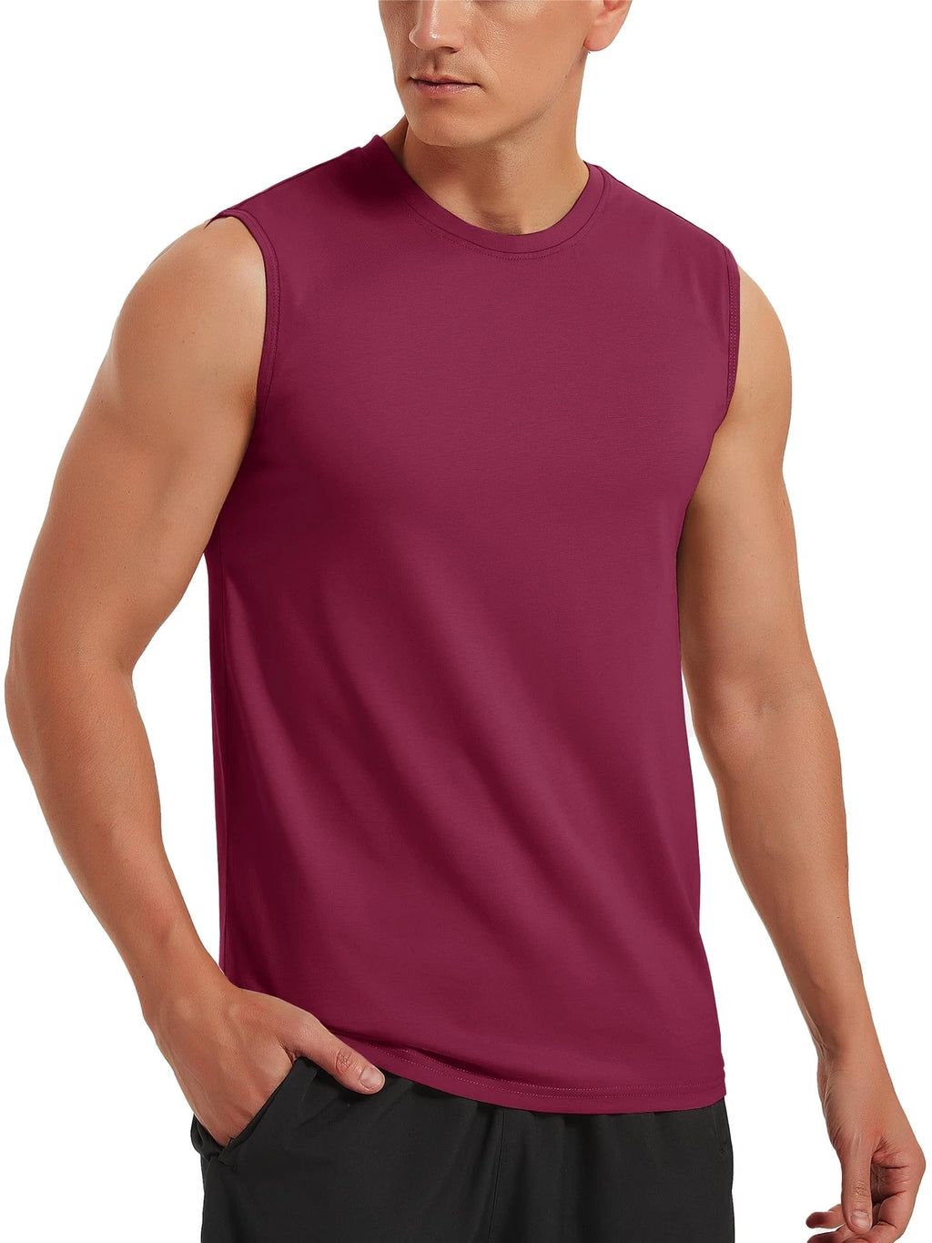 Men's Sleeveless Muscle Tee Cotton Tank Tops Gym Fitness Casual Swim Sport Shirt