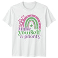 Make Yourself A Priority Womens T-Shirt Boho Rainbow Self Care Birthday Gift