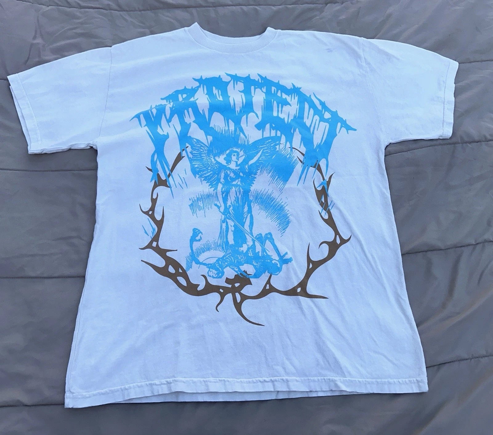PacSun Graphic T Shirt Mens Large White Angel Streetwear Y2K Goth Grunge