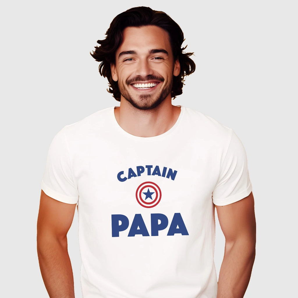 Men's Short Sleeve T-Shirt White, CAPTAIN PAPA ENKR