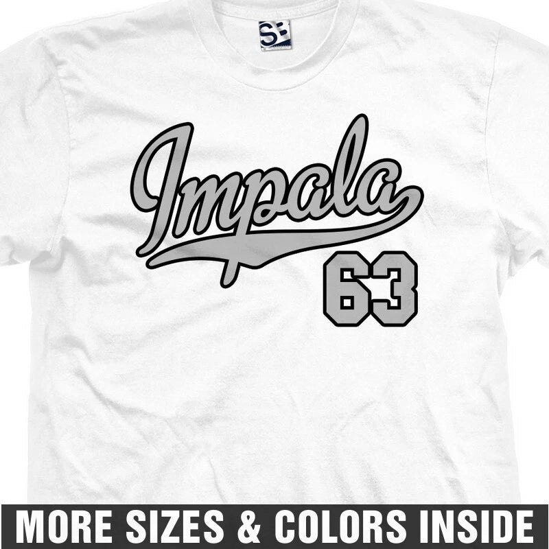 63 Impala PRO Script T-Shirt | 1963 SS Jersey Team Sports Logo Design Print Tee
