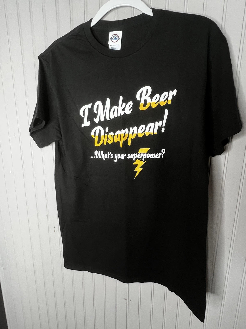 I Make Beer Disappear Shirt Mens Medium Black Funny Graphic Tee Drinking Humor
