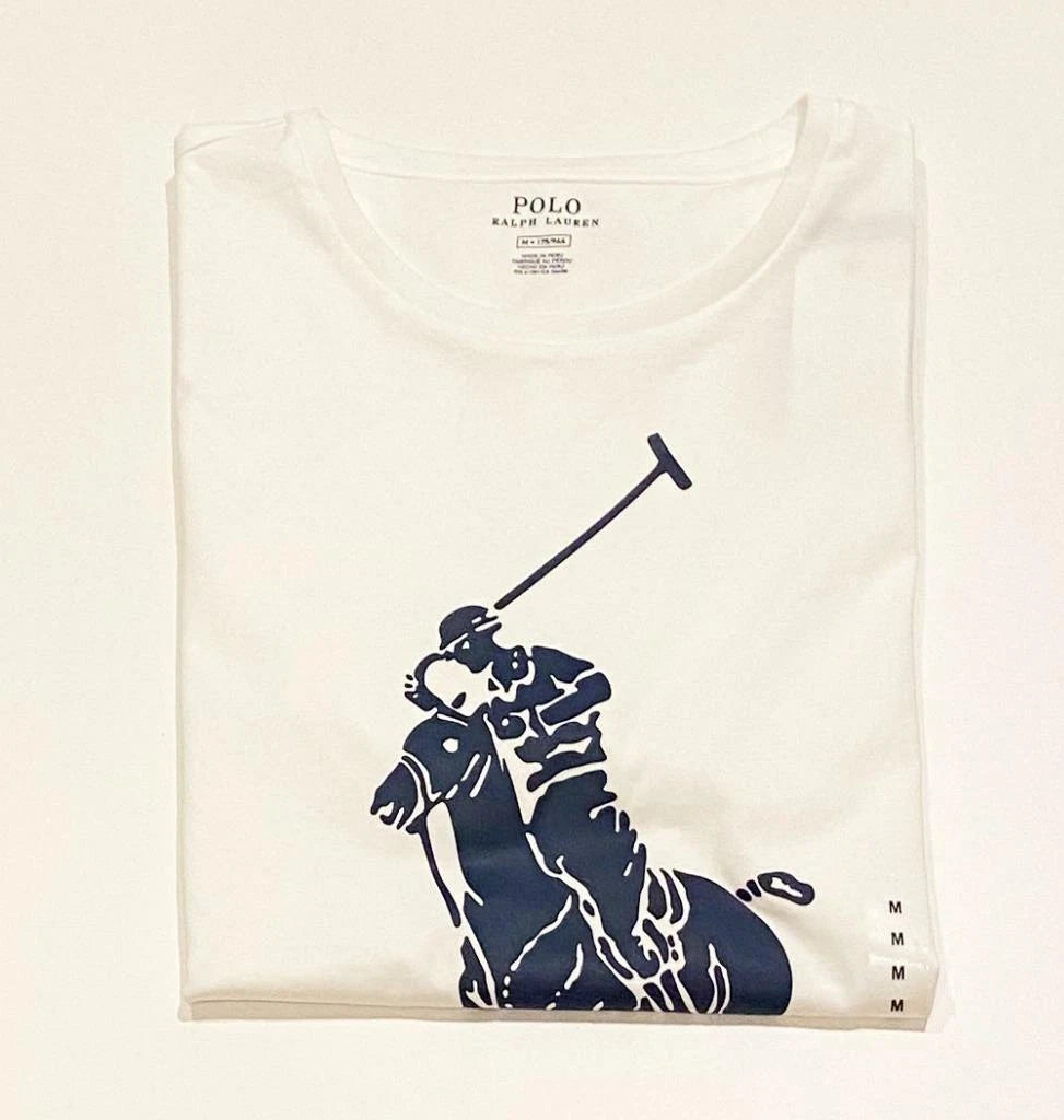 NEW Mens Ralph Lauren POLO Printed Tee T-shirt White
