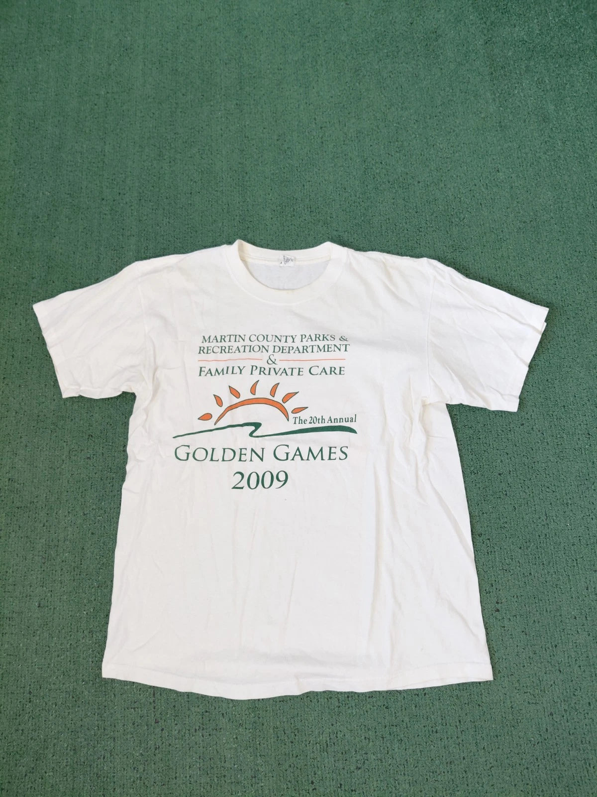 VINTAGE 2009 The 20th Annual Golden Games Florida Y2K White T Shirt Sz Large