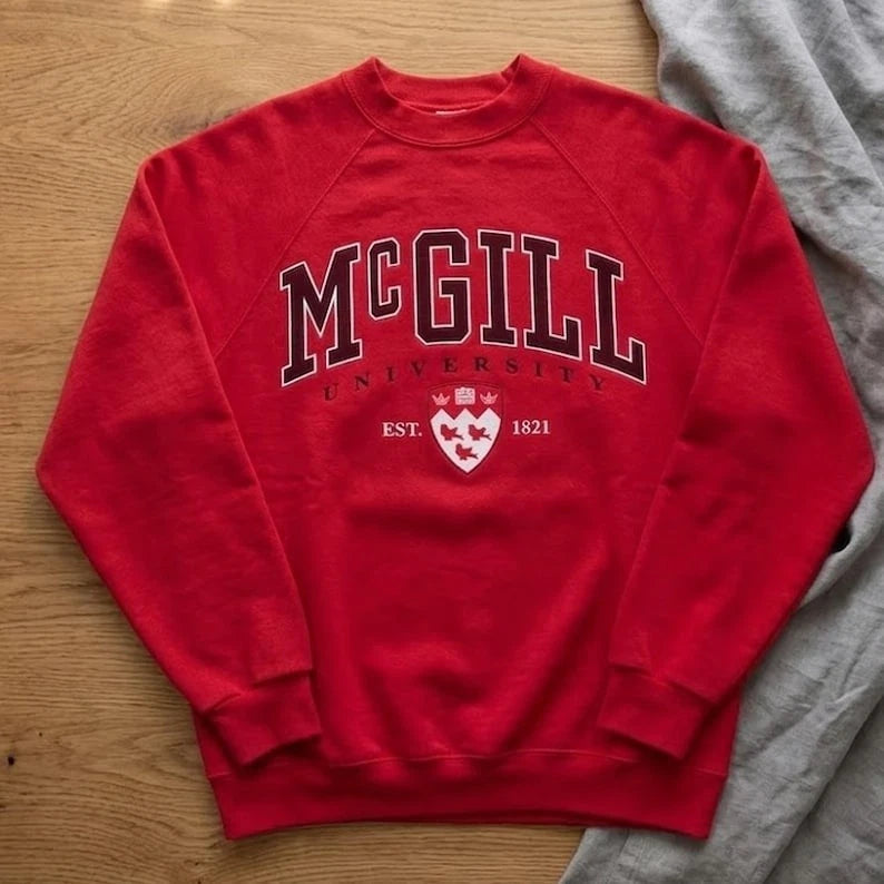 Vintage 90s McGill University Sweatshirt Crewneck College Retro Shirt